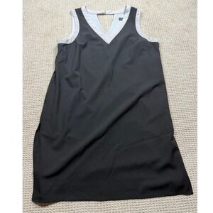 Danillo‎ Boutique Shift Dress Womens 14 Black Contrast V-Neck Sleeveless Tank